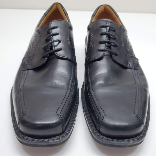 Ecco Black Leather Oxford Dress Lace up Flat Shoes Men’s Size 44 image number 2
