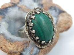 Or Paz Israel Sterling Silver Oval Malachite Cabochon Ring 9.5g alternative image