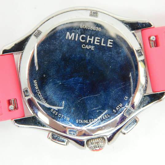 Michele MWW27C000010 Pink Cape Silicone Band Women's Watch 56.0g image number 5
