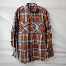 Burnside Pendleton Men's Plaid Button-Up Long Sleeve Polo Shirt Size L