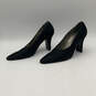 Womens Black Leather Almond Toe High Block Pump Heels Size 8.5 image number 1