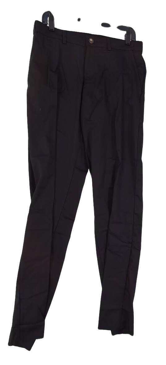 NWT Mens Black Regular Fit Flat Front Straight Leg Dress Pants image number 1
