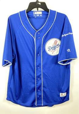 True Fan Men Blue Vintage MLB LA Dodgers Jersey L