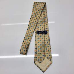 Hermes Mens' Yellow Blue Geometric Pattern Silk Neck Tie AUTHENTICATED alternative image