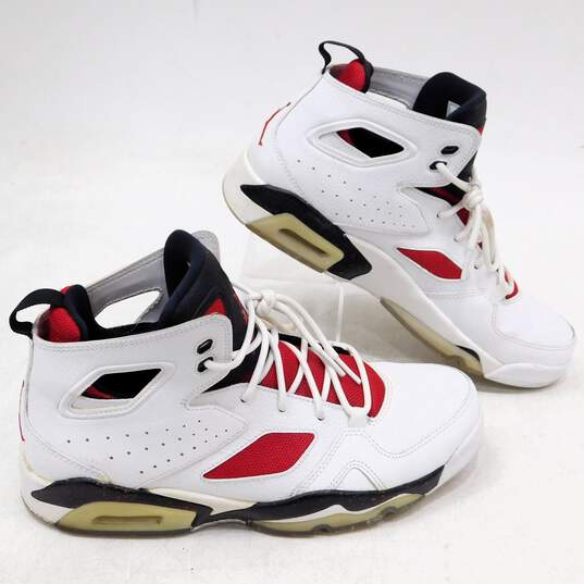 Jordan Flightclub 91 White Black Gym Red Men's Shoes Size 9 image number 2
