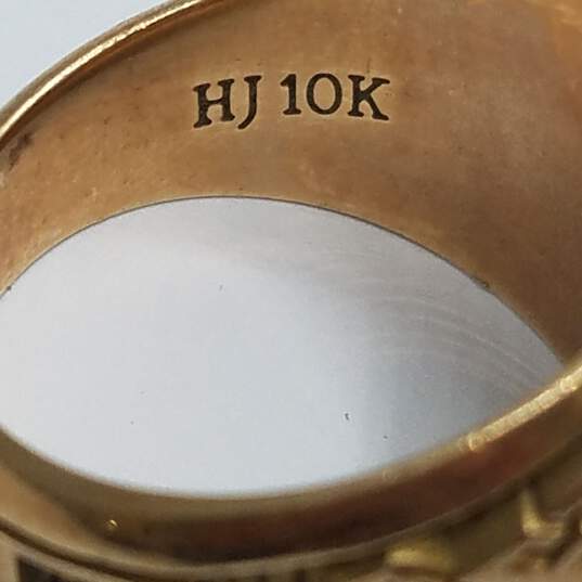 Rare H.J. 10K Gold Oval Amethyst S.F. H.S. Sz 10 Ring 17.7g image number 7