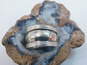 Sterling Silver Dalmatian Jasper Pendant Tapered Cigar Ring & Ball Stud Earrings 18.7g image number 2