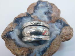 Sterling Silver Dalmatian Jasper Pendant Tapered Cigar Ring & Ball Stud Earrings 18.7g alternative image