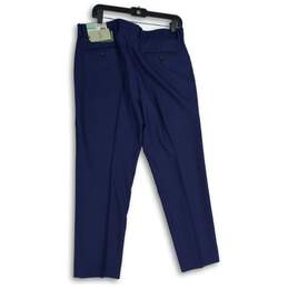 NWT Alfani Mens Blue Flat Front Straight Leg Dress Pants Size 34/30 alternative image