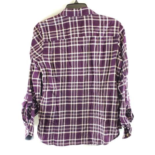 Tommy Hilfiger Women Purple Plaid Button Up Shirt S NWT image number 2