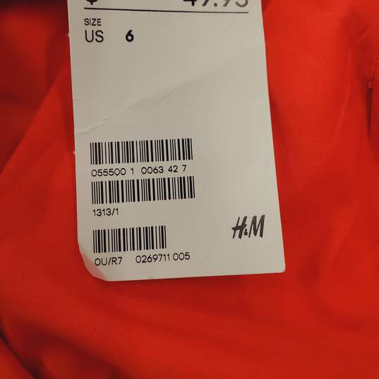 H&M Women Red Dress Sz 6 NWT image number 4