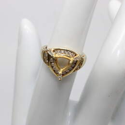 14K Yellow Gold Diamond Accent Ring Size 4.25 FOR SETTING - 3.8g alternative image