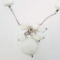Sterling Silver Faceted Crystal Bead White Gemstone Pendant 19 In Necklace 31.1g image number 2