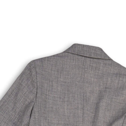 Womens Gray Long Sleeve Pockets Notch Lapel Single Breasted Blazer Size 2P image number 4
