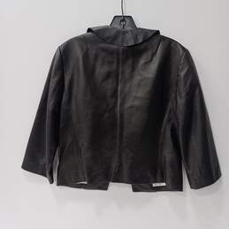 The Wrights Women's Black Leather Blazer Jacket Size 10 alternative image