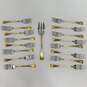Vintage Estia Korea Stainless Glossy Gold Accent Flatware Set for 8 image number 2