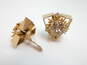 Vintage Hobe Gold Tone Clear Rhinestone Statement Clip Earrings 28.4g image number 4