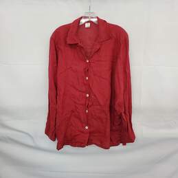 Moreno Martini Da Firenze Red Linen Button Up Shirt WM Size M