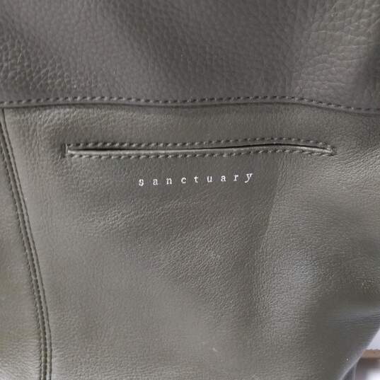 Sanctuary Manhattanville Green Pebbled Leather Front Zip Pocket Back Pants Pocket Shoulder/Crossbody Bag Purse image number 2