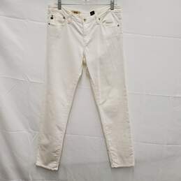 AG The Stilt Cigarette Leg Ivory White Cotton Denim Jeans Size 32 x 30 R