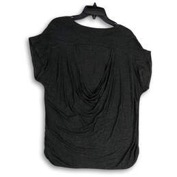 Womens Gray Round Neck Short Sleeve Hi-Low Hem Pullover T-Shirt Size XS
