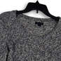 Womens Black White Cable Knit Long Sleeve Crew Neck Pullover Sweater Size M image number 3