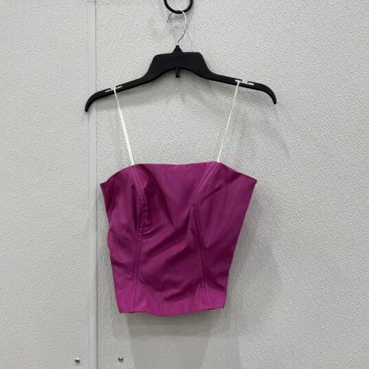 NWT Michelangelo Womens Pink Purple Strapless Top And Skirt 2 Piece Set Size 4 image number 2