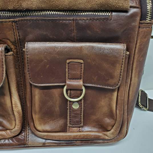 Vintage Brown Leather Mersq Messenger Bag image number 3