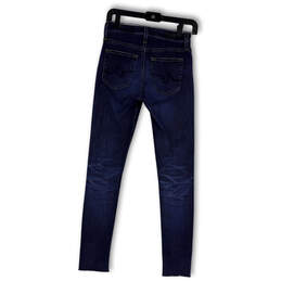 Womens Blue Denim Medium Wash Pockets Stretch Skinny Leg Ankle Jeans Sz 24R alternative image