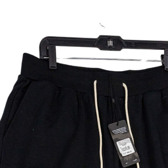 NWT Mens Black Adjustable Waist Slash Pocket Pull-On Sweat Short Size L image number 3