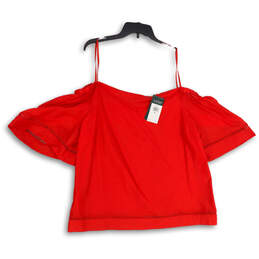 NWT Womens Red Off The Shoulder Short Sleeve Blouse Top XL