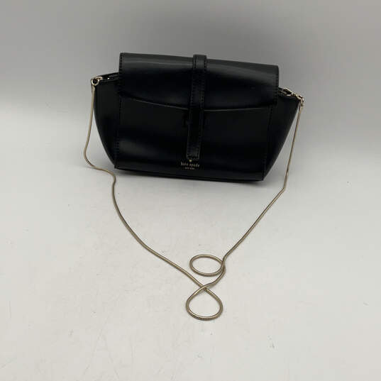Womens Black Leather Crossbody Chain Strap Clutch Wallet With Dust Bag image number 3