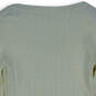 Womens Beige Knitted Long Sleeve V-Neck Side Slit Pullover Sweater Size L image number 4