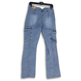 NWT Madden NYC Womens Light Blue Denim Cargo Pocket Bootcut Jeans Size 9 alternative image