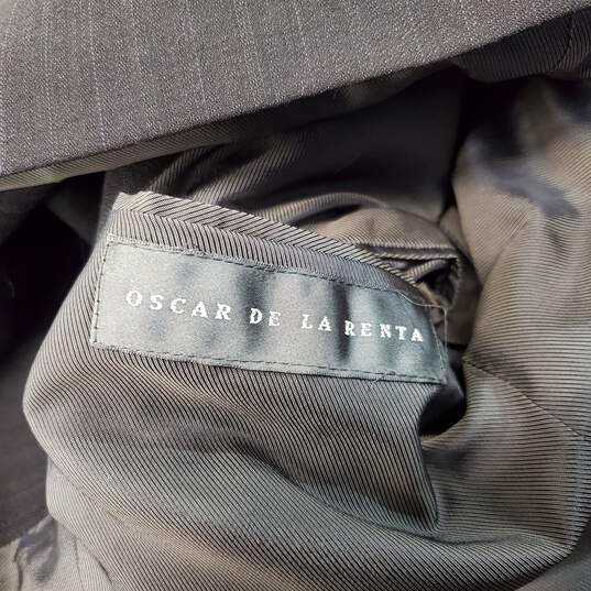 Oscar de la Renta Dark Brown Wool Men's Blazer Jacket Size 44L AUTHENTICATED image number 5