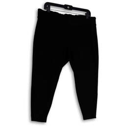 Womens Black Flat Front Elastic Waist Pull-On Compression Leggings Size 1