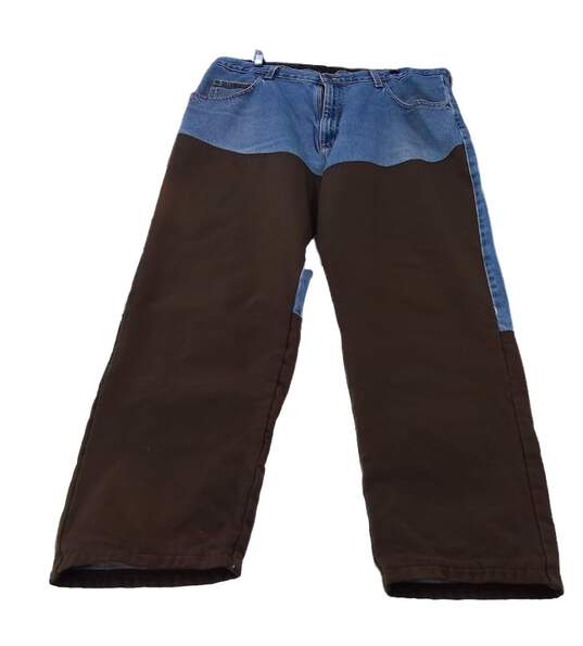 Mens Blue Denim 5 Pocket Design Straight Leg Jeans Size 40X32 image number 3