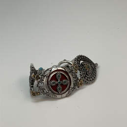 Designer Lucky Brand Silver-Tone Multicolor Stone Toggle Charm Bracelet alternative image
