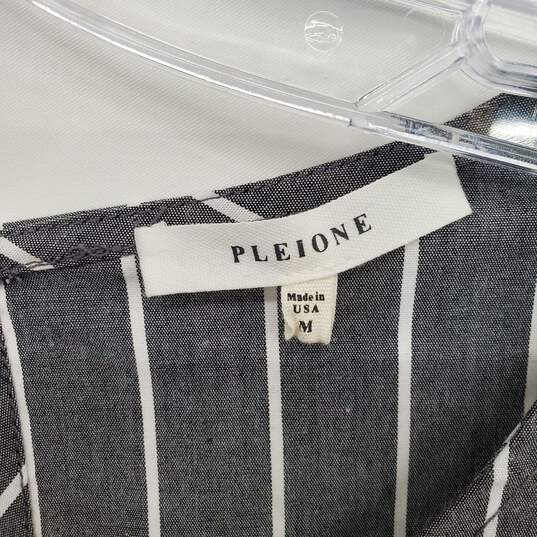 Pleione Gray Striped Front Tie Hankercheif Dress WM Size M image number 3