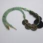 Jadeite Beaded Asian Coin Necklace 82.5g image number 2