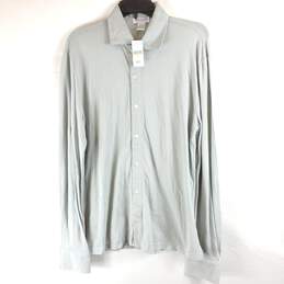 Barney's New York Men Silver Button Up Shirt L NWT
