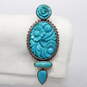 Artisan Amy Kahn Signed AKR Sterling Silver Turquoise Pendant/Brooch & Ring Size 6.5 - 54.3g image number 2