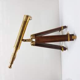 Vintage Brass Nautical Telescope With Tripod