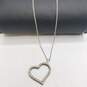 Sterling Silver Melee Diamond Pendant On 17 1/4" Necklace 4.7g image number 3