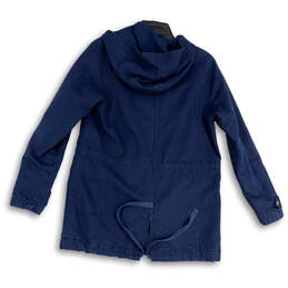 Womens Blue Long Sleeve Front Pockets Hooded Full-Zip Jacket Size Medium alternative image