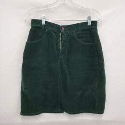 United Colors Of Benetton 100% Cotton Green Corduroy Skirt Size 44