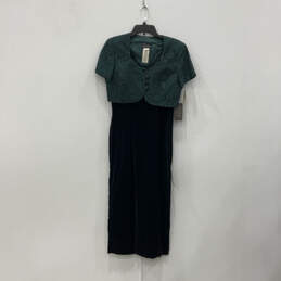 NWT Womens Green Short Sleeve V-Neck Regular Fit Maxi Dress Size 6