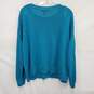 Eileen Fisher 100% Organic Cotton Silk Turquoise Long Sleeve Crewneck Sweater XL image number 2
