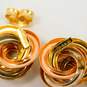 18K Tri Color Gold Knot Stud Earrings 6.4g image number 5