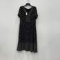 NWT Talbots Womens Black White Short Sleeve Back Zip Midi A-Line Dress Size 12 image number 1